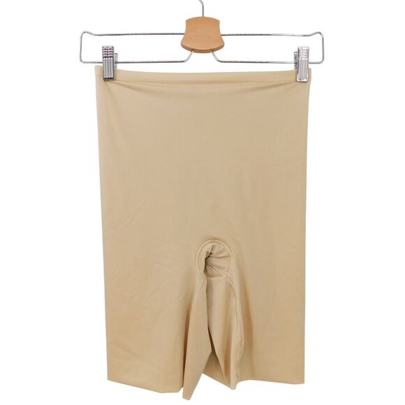 Spanx Women's Champagne Beige Mid Thigh Shaping Shorts Size Large - Picture 2 of 9